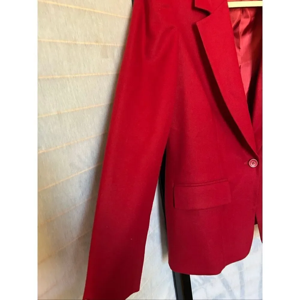 Pendleton Women’s Red Wool Blazer Jacket Size 6 100% Virgin Wool Made in USA